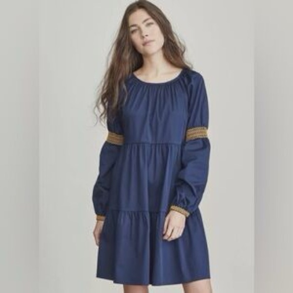 Elizabeth & James navy blue tiered dress sz L